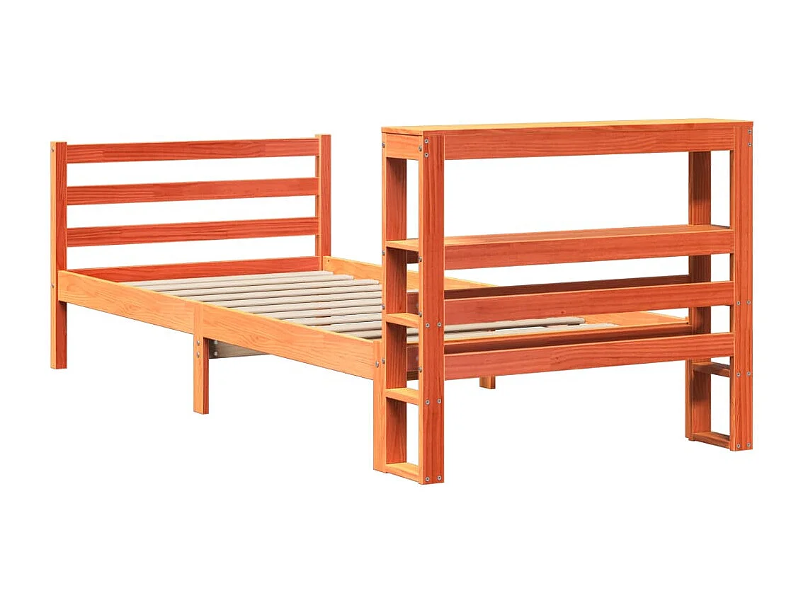 Massivholzbett ohne Matratze Wachsbraun 90x190 cm Kiefernholz