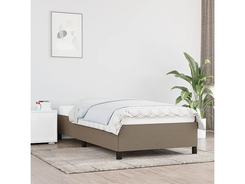 Cadre de lit sans matelas taupe 90x200 cm tissu