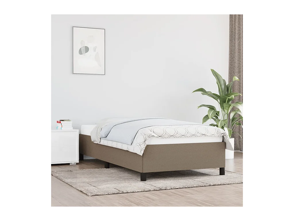 Estrutura cama sem colchão 90x200 cm tecido cinza-acastanhado