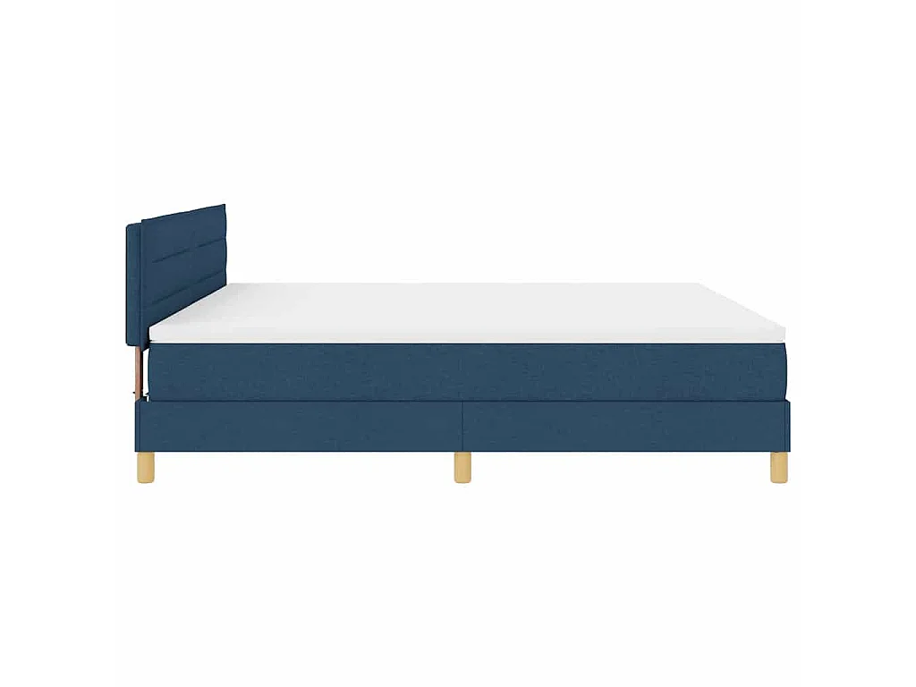 Lit à ressorts avec coussin Bleu 180 x 200 cm tissu