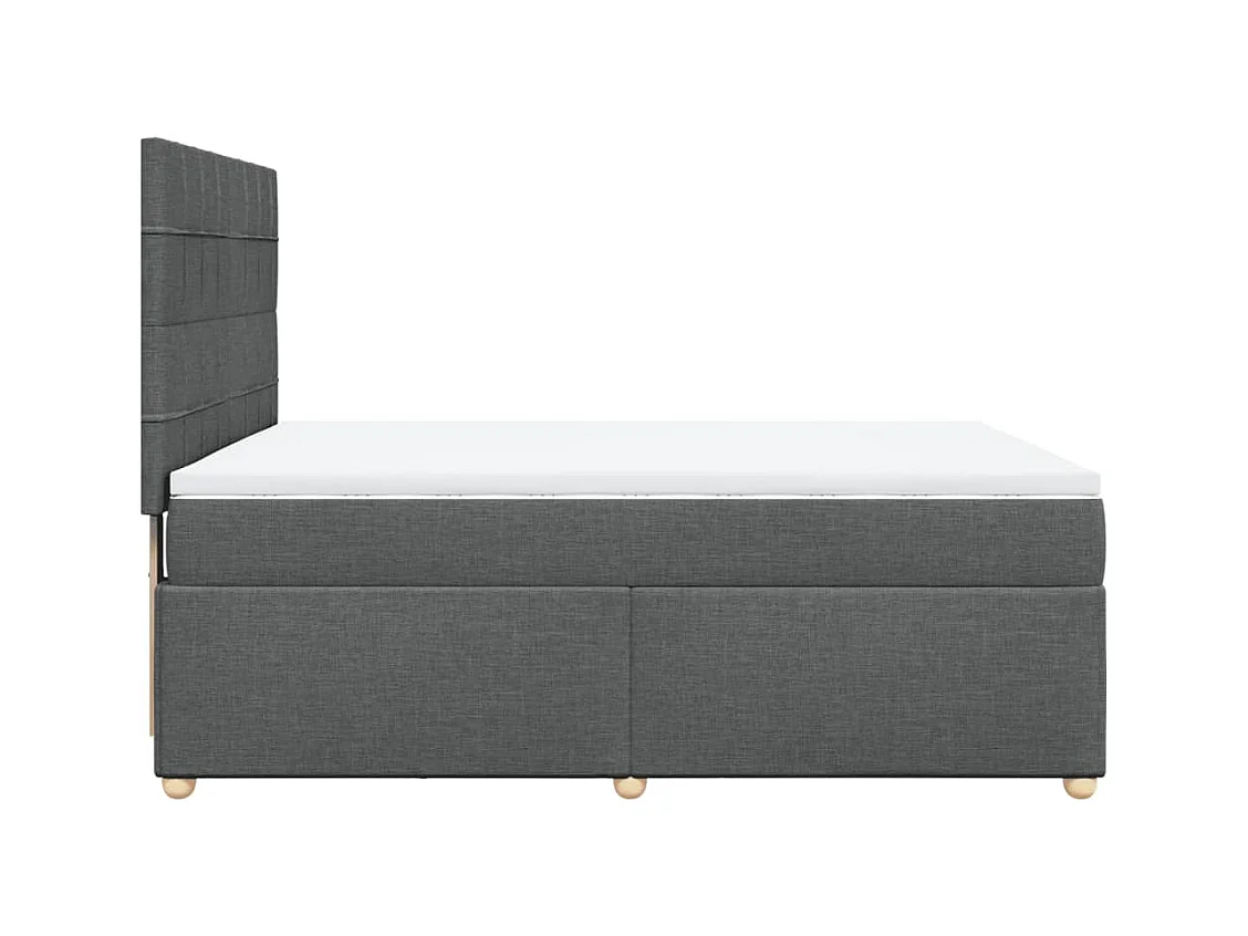 Giroletto a Molle con Materasso Grigio Scuro 160x200 cm Tessuto