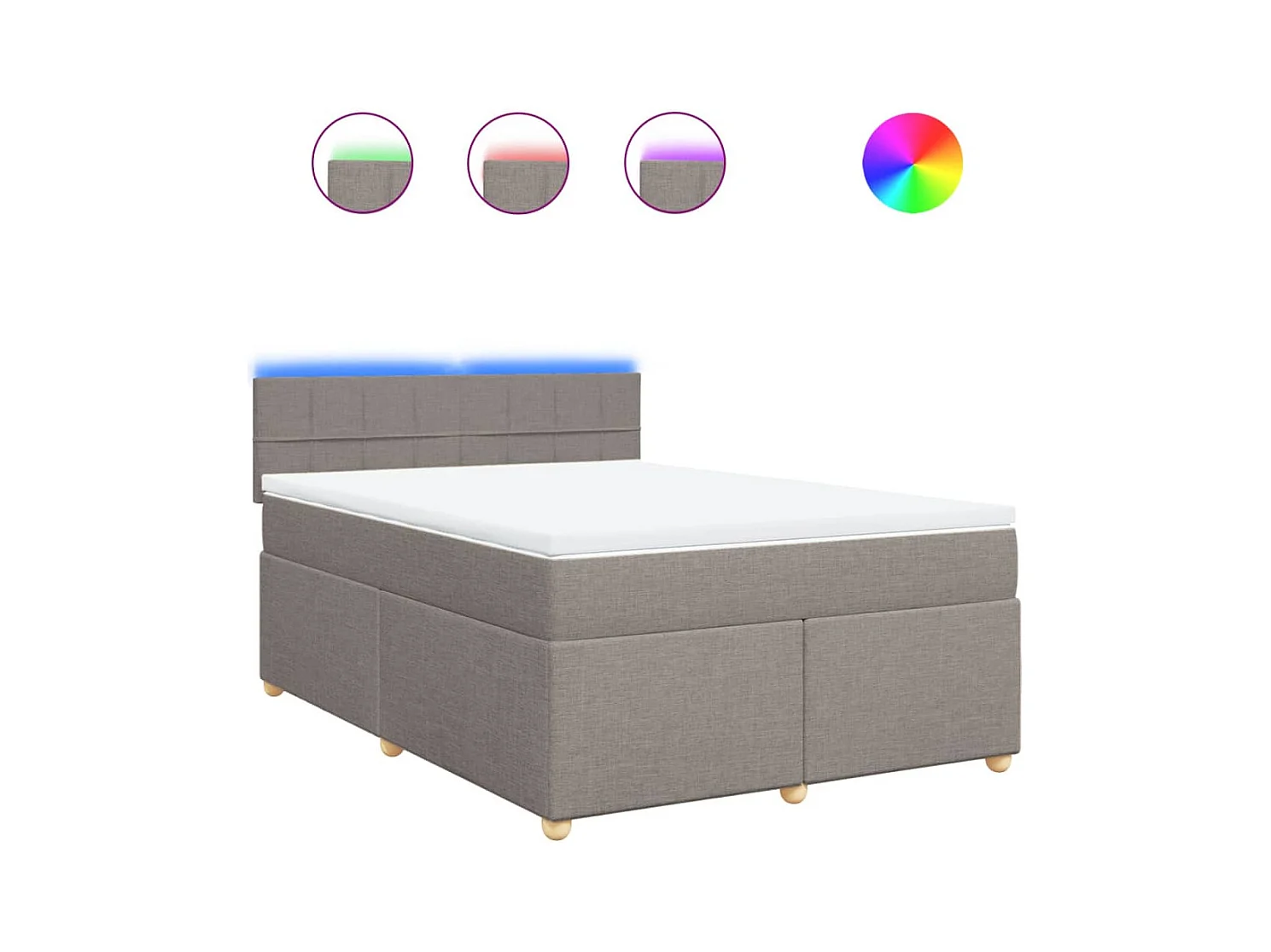 Sommier à lattes de lit avec matelas Taupe 140x200 cm Tissu