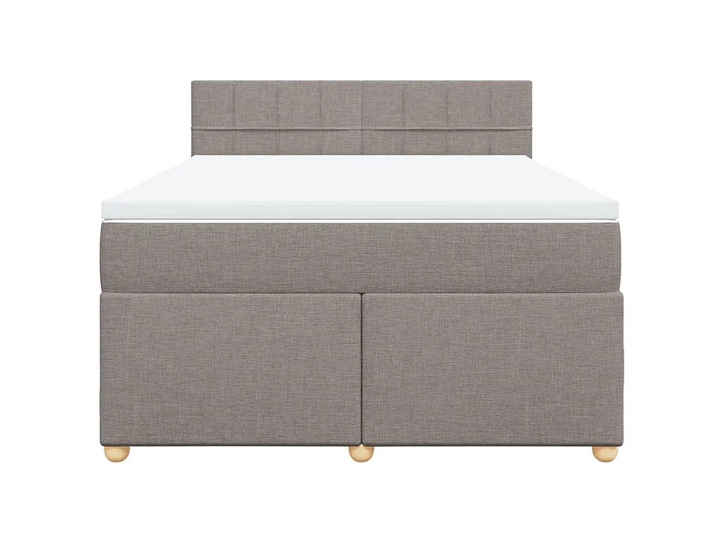 Sommier à lattes de lit avec matelas Taupe 140x200 cm Tissu