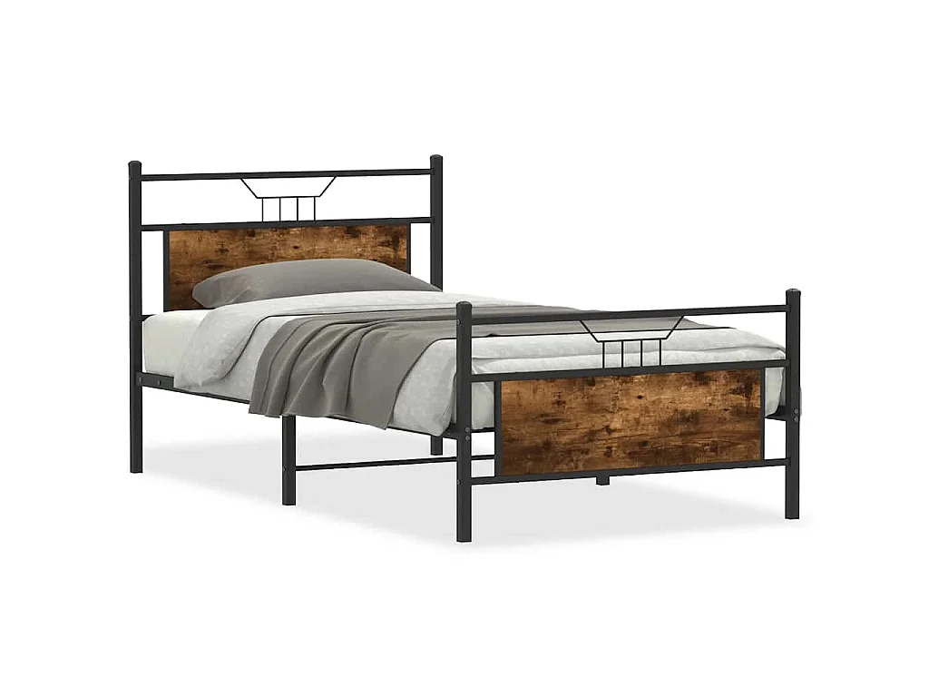 Bedframe zonder matras hout gerookt eikenkleurig 100x200 cm