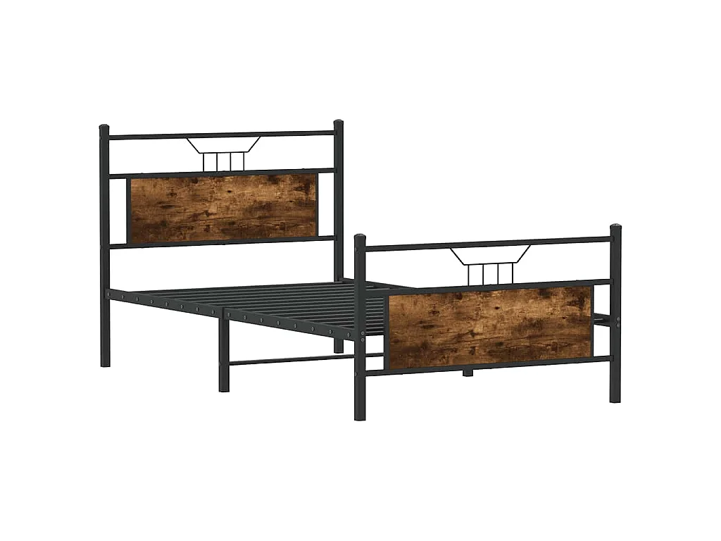 Bedframe zonder matras hout gerookt eikenkleurig 100x200 cm