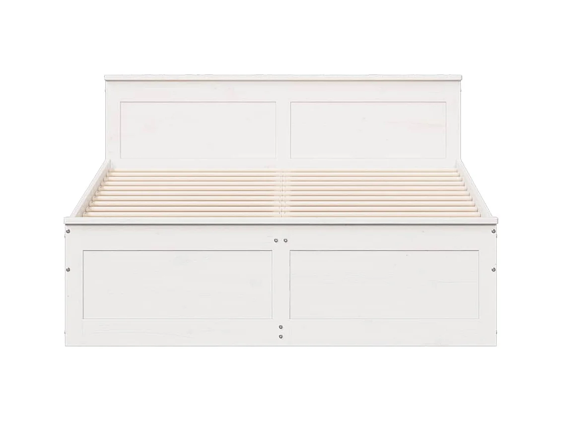 Cadre de lit sans matelas avec tête de lit blanc 140x190 cm pin