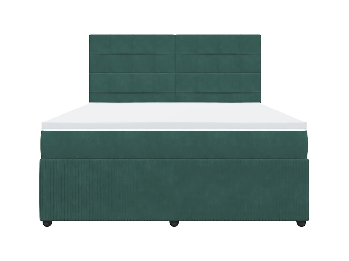 Boxspringbett mit Matratze Dunkelgrün 180x200 cm Samt
