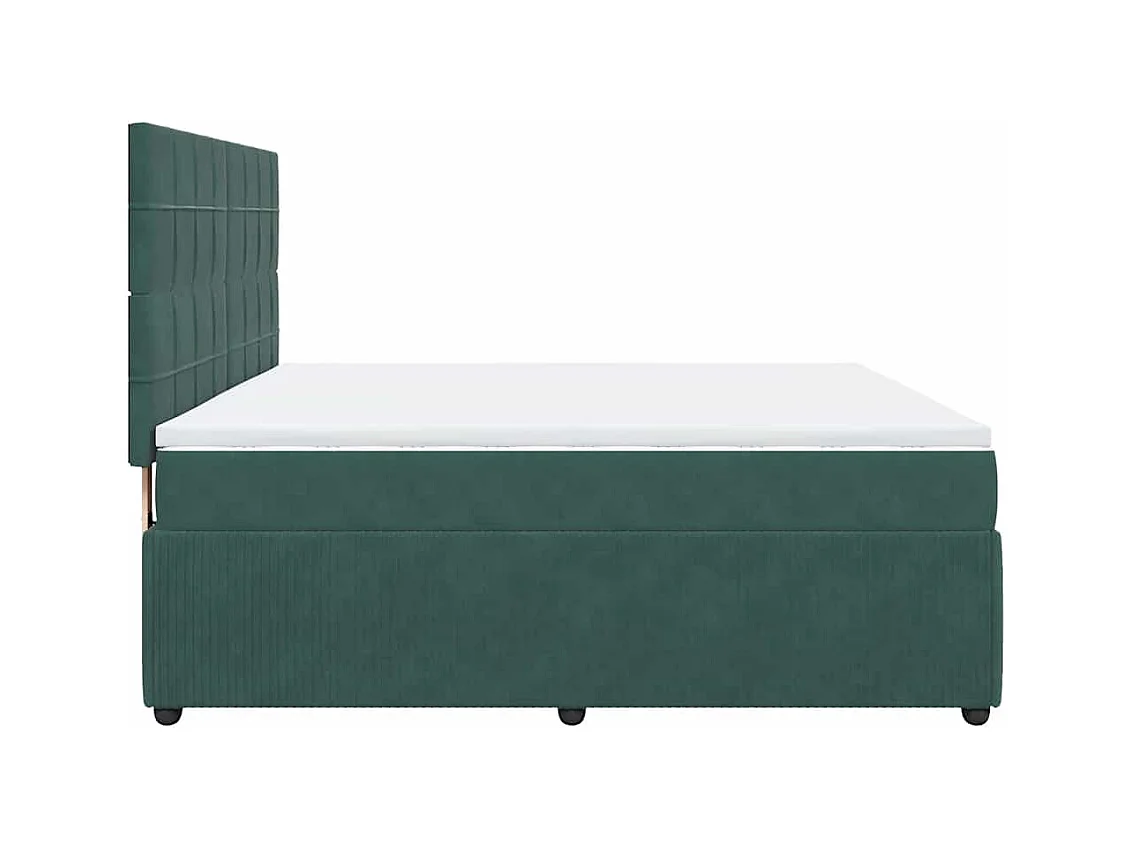 Boxspringbett mit Matratze Dunkelgrün 180x200 cm Samt