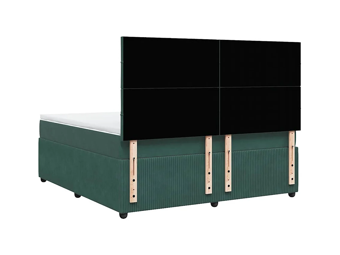 Boxspringbett mit Matratze Dunkelgrün 180x200 cm Samt