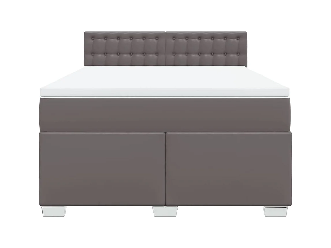 Sommier à lattes de lit avec matelas Gris 140x190 cm Similicuir