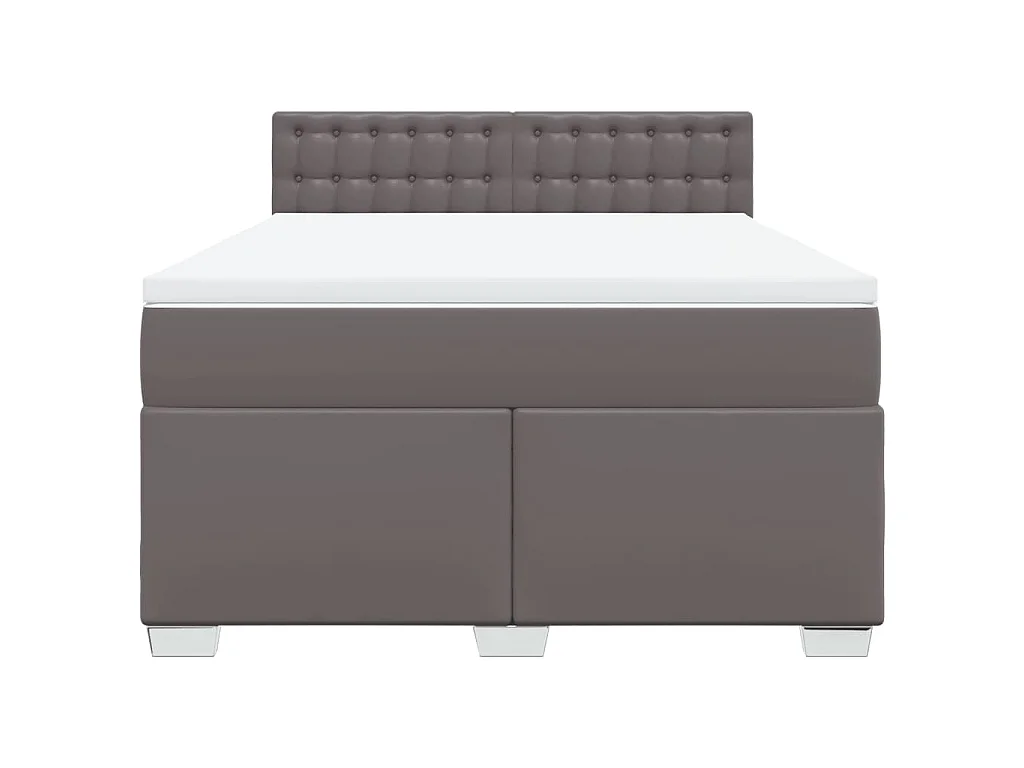 Giroletto a Molle con Materasso Grigio 140x190 cm in Similpelle