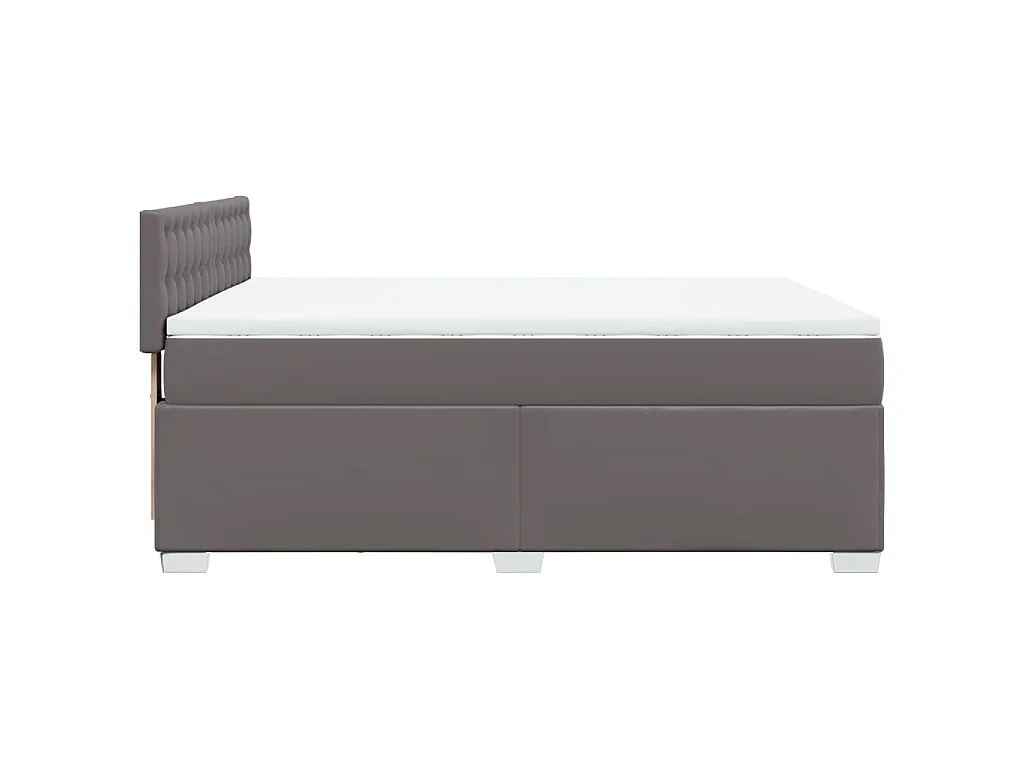 Giroletto a Molle con Materasso Grigio 140x190 cm in Similpelle