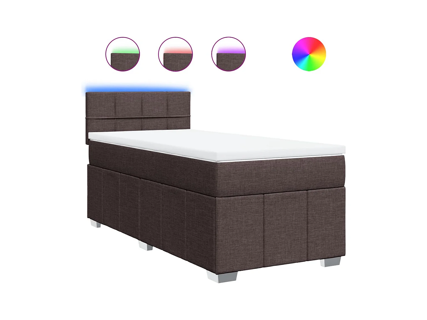 Sommier à lattes de lit avec matelas Marron foncé 90x190 cm