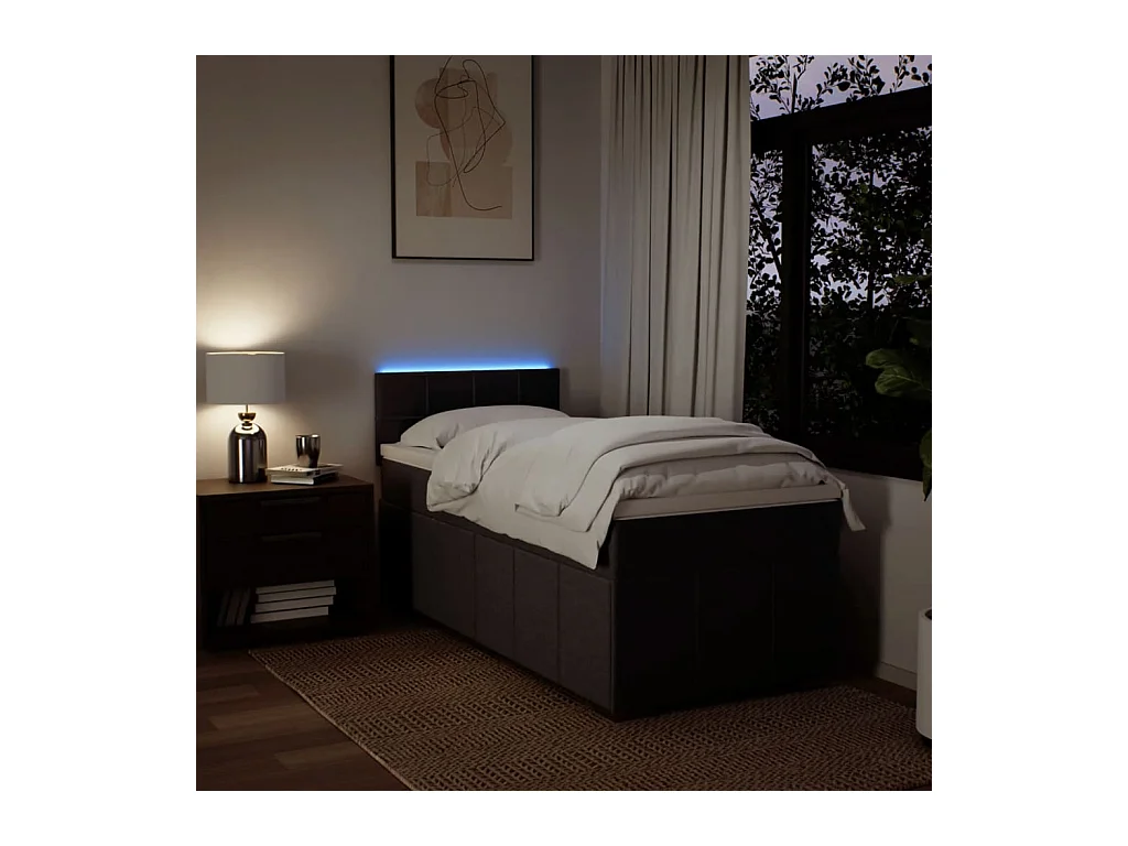 Sommier à lattes de lit avec matelas Marron foncé 90x190 cm