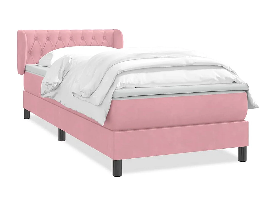 Boxspringbett mit Matratze Rosa 100x220 cm Samt