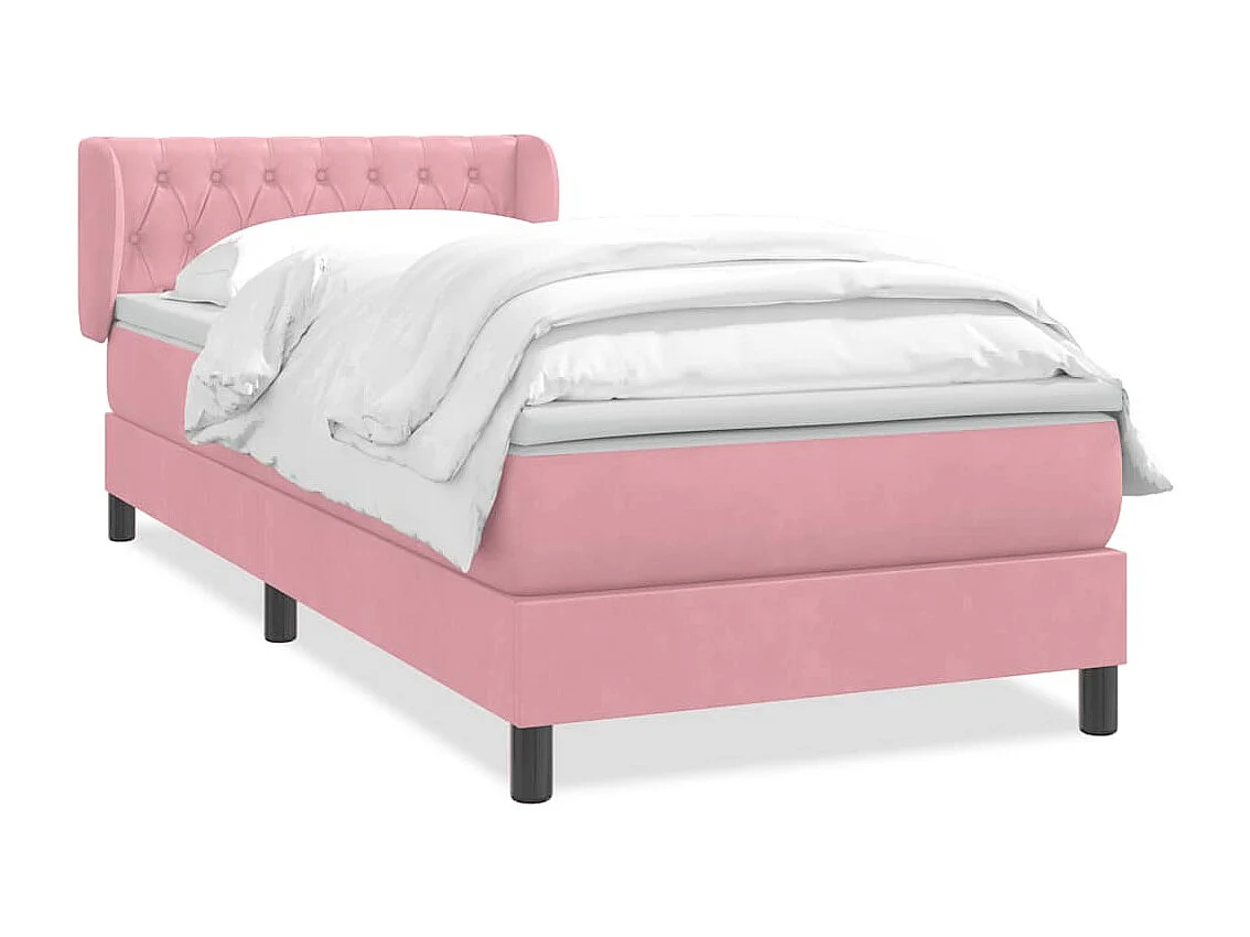 Boxspringbett mit Matratze Rosa 100x220 cm Samt