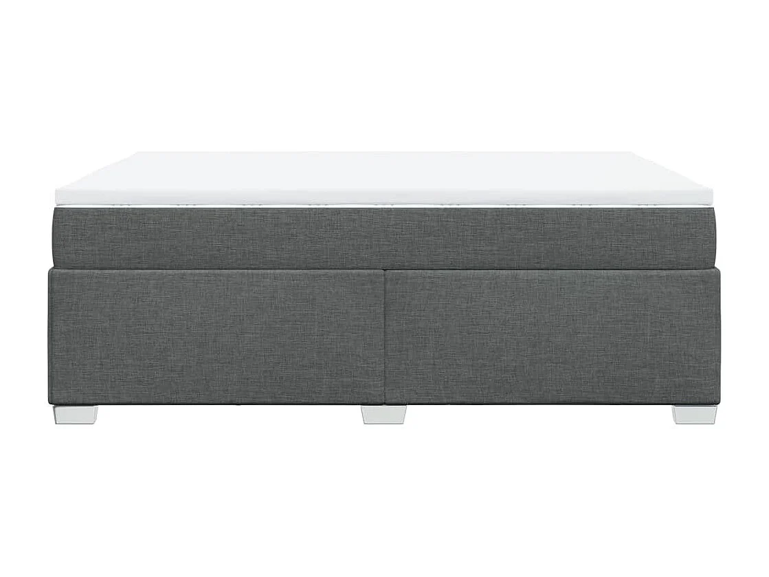 Boxspring met matras stof donkergrijs 140x190 cm