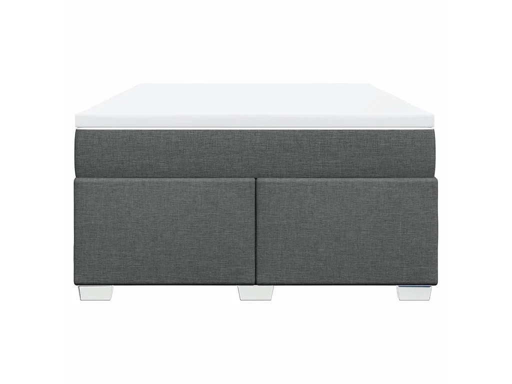 Cama box spring con colchón tela gris oscuro 140x190 cm