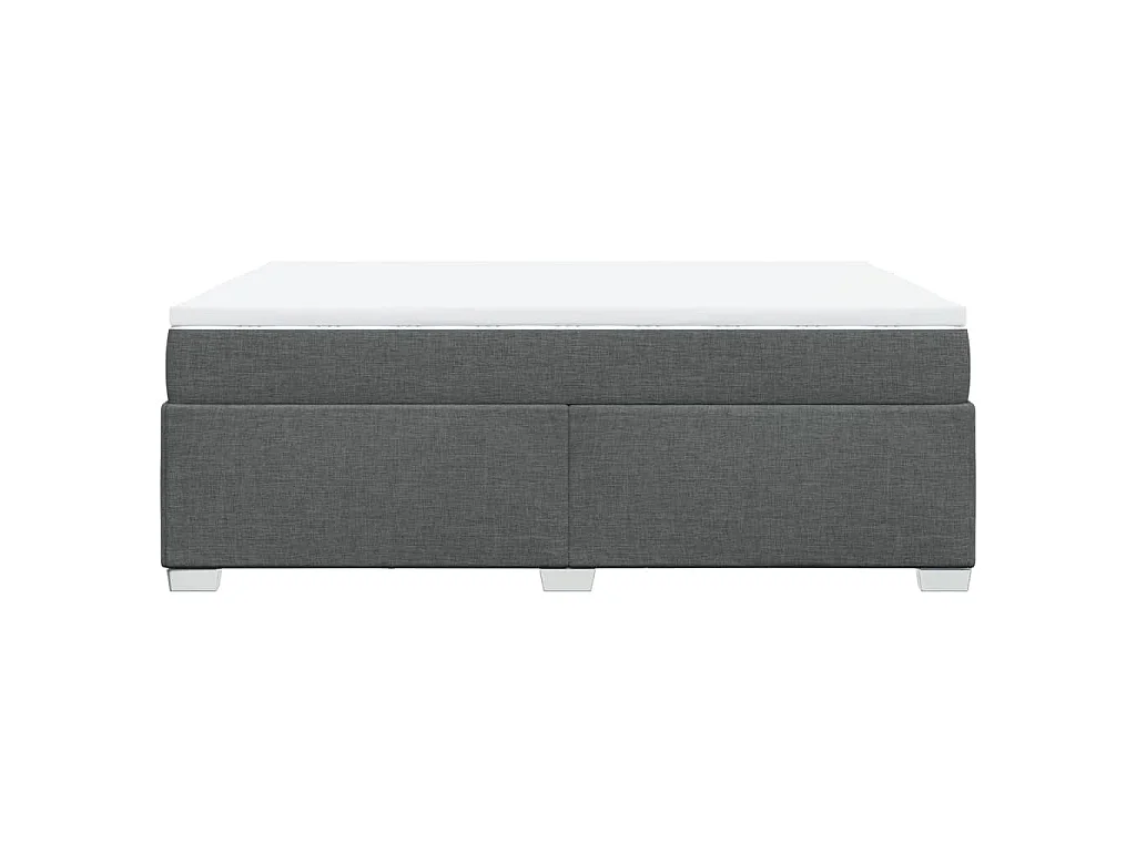 Cama box spring con colchón tela gris oscuro 140x190 cm