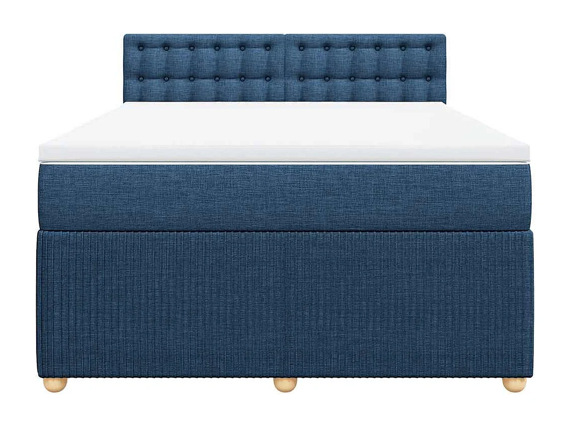 Boxspring met matras stof blauw 160x200 cm
