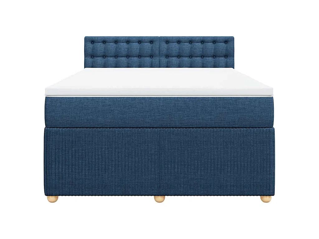 Giroletto a Molle con Materasso Blu 160x200 cm in Tessuto