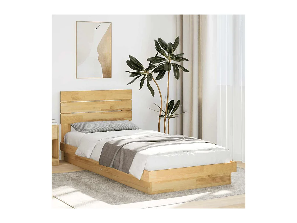 Cadre de lit avec tête de lit sans matelas 100x200 cm