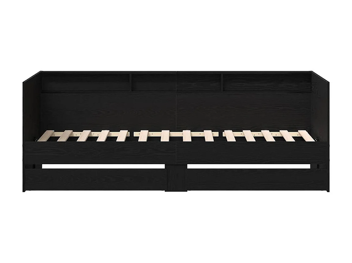 Lit d'appoint Chêne noir 90 x 200 cm Bois d'ingénierie