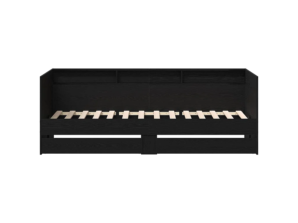 Lit d'appoint Chêne noir 90 x 200 cm Bois d'ingénierie