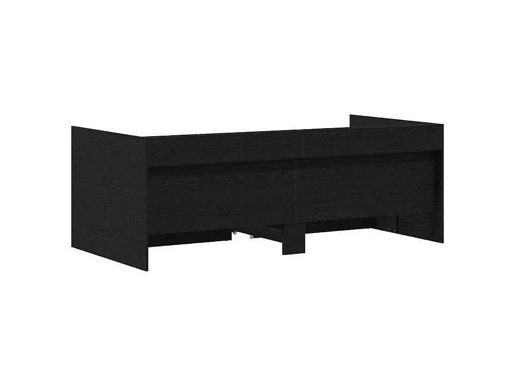 Lit d'appoint Chêne noir 90 x 200 cm Bois d'ingénierie