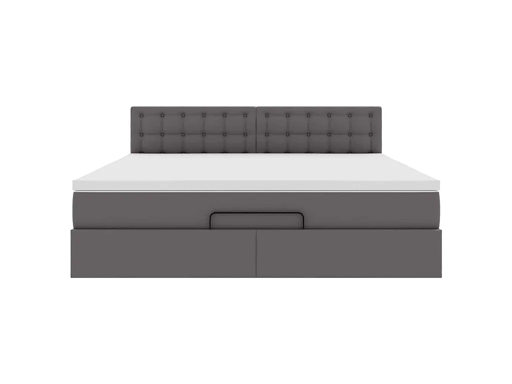 Cama otomana com colchões & LEDs 180x200 cm couro artificial