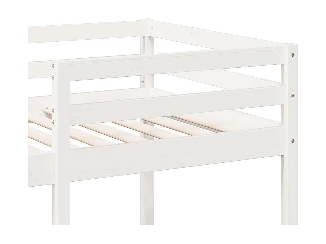 Cadre de lit superposé sans matelas blanc 90x190 cm pin massif