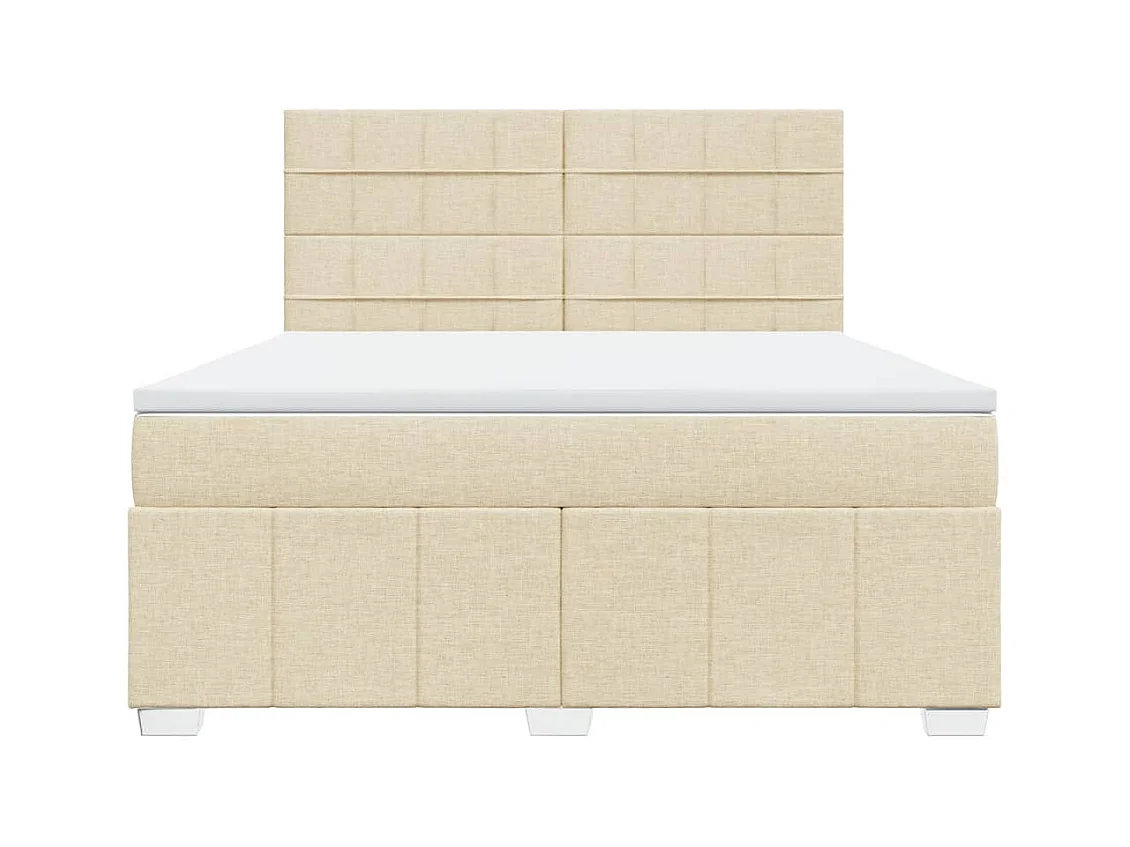 Cama com molas/colchão 180x200 cm tecido cor creme