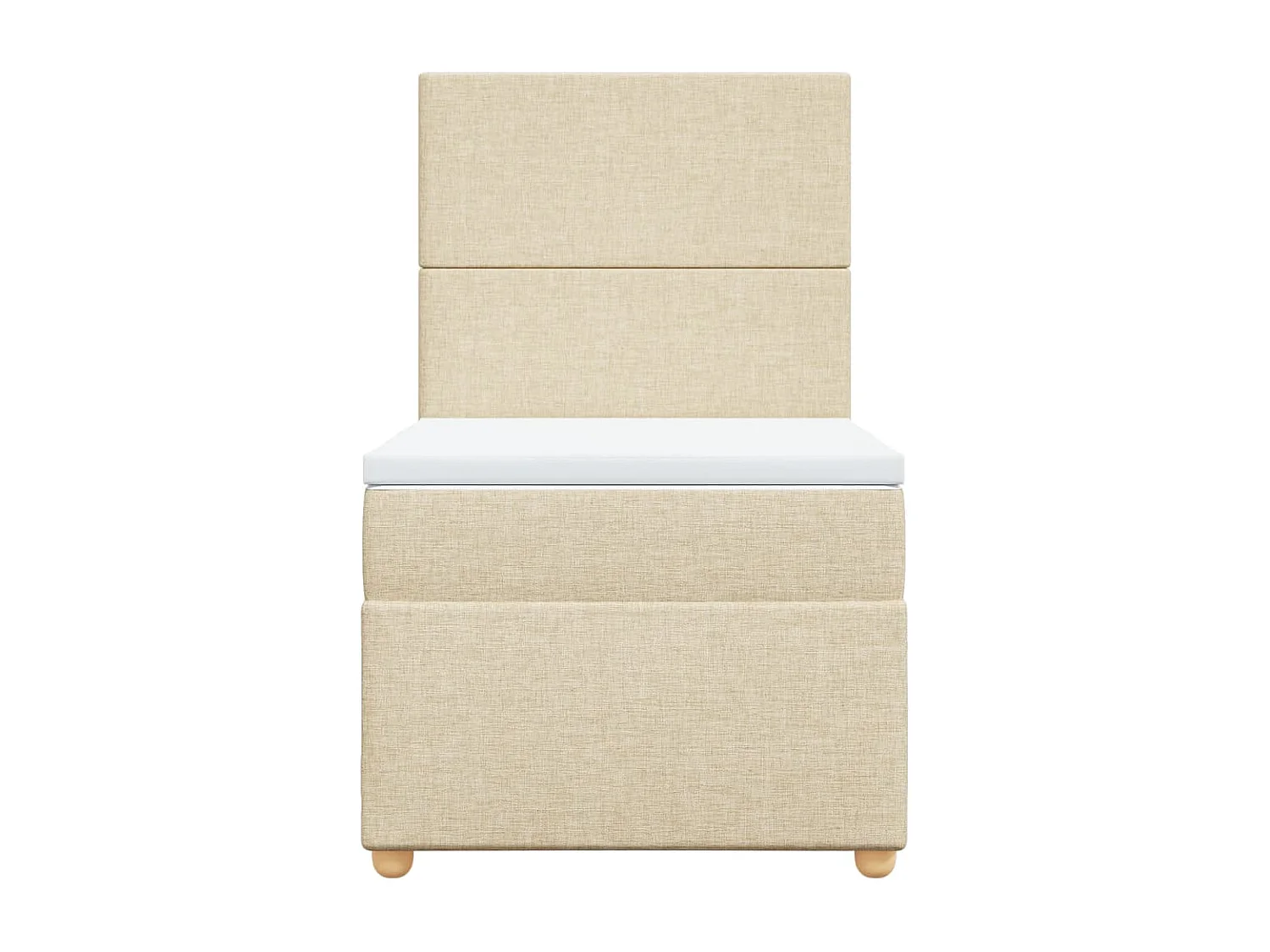 Boxspringbett mit Matratze Creme 90x200 cm Stoff