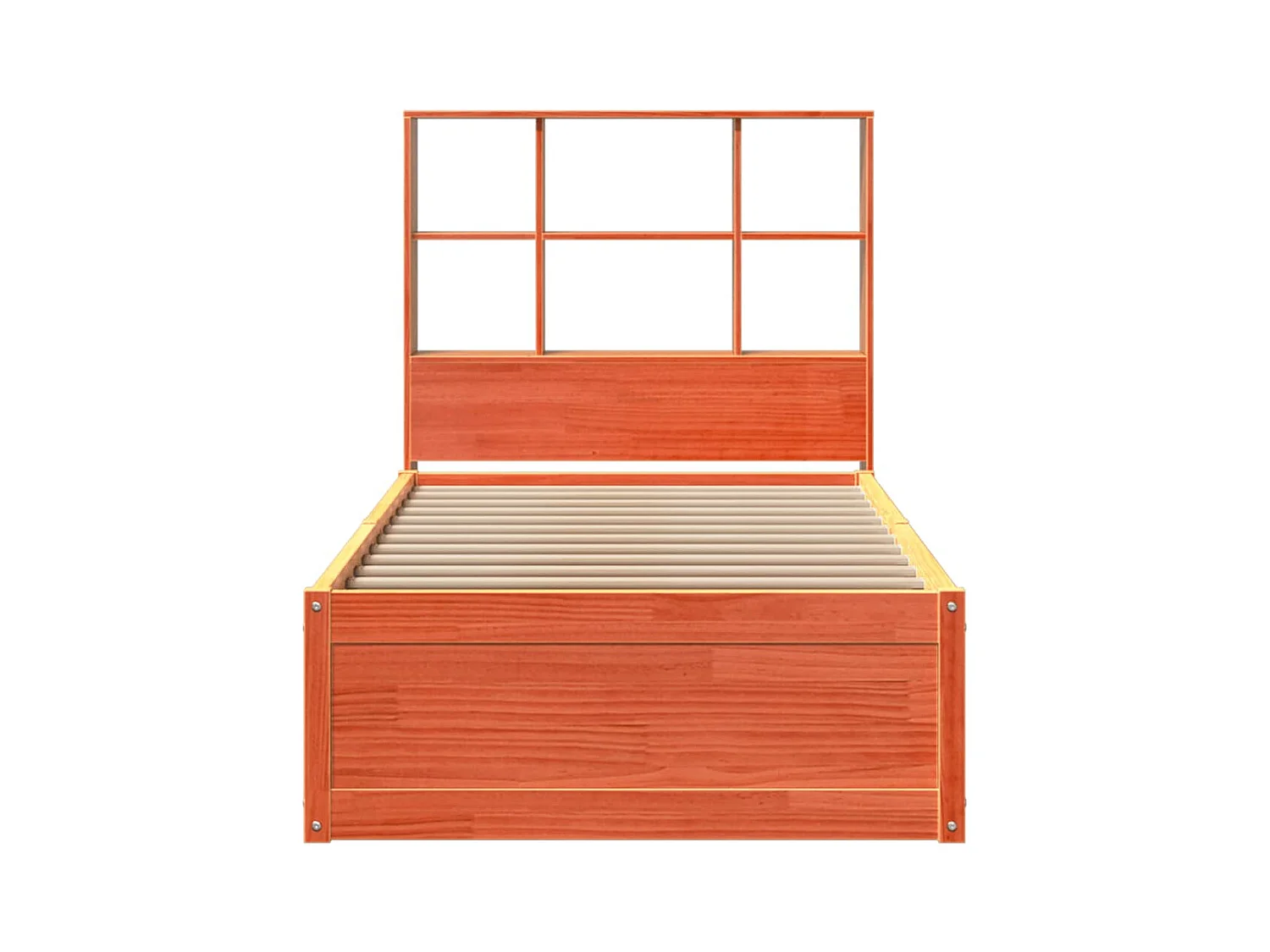 Bedframe zonder matras massief grenenhout wasbruin 100x200 cm