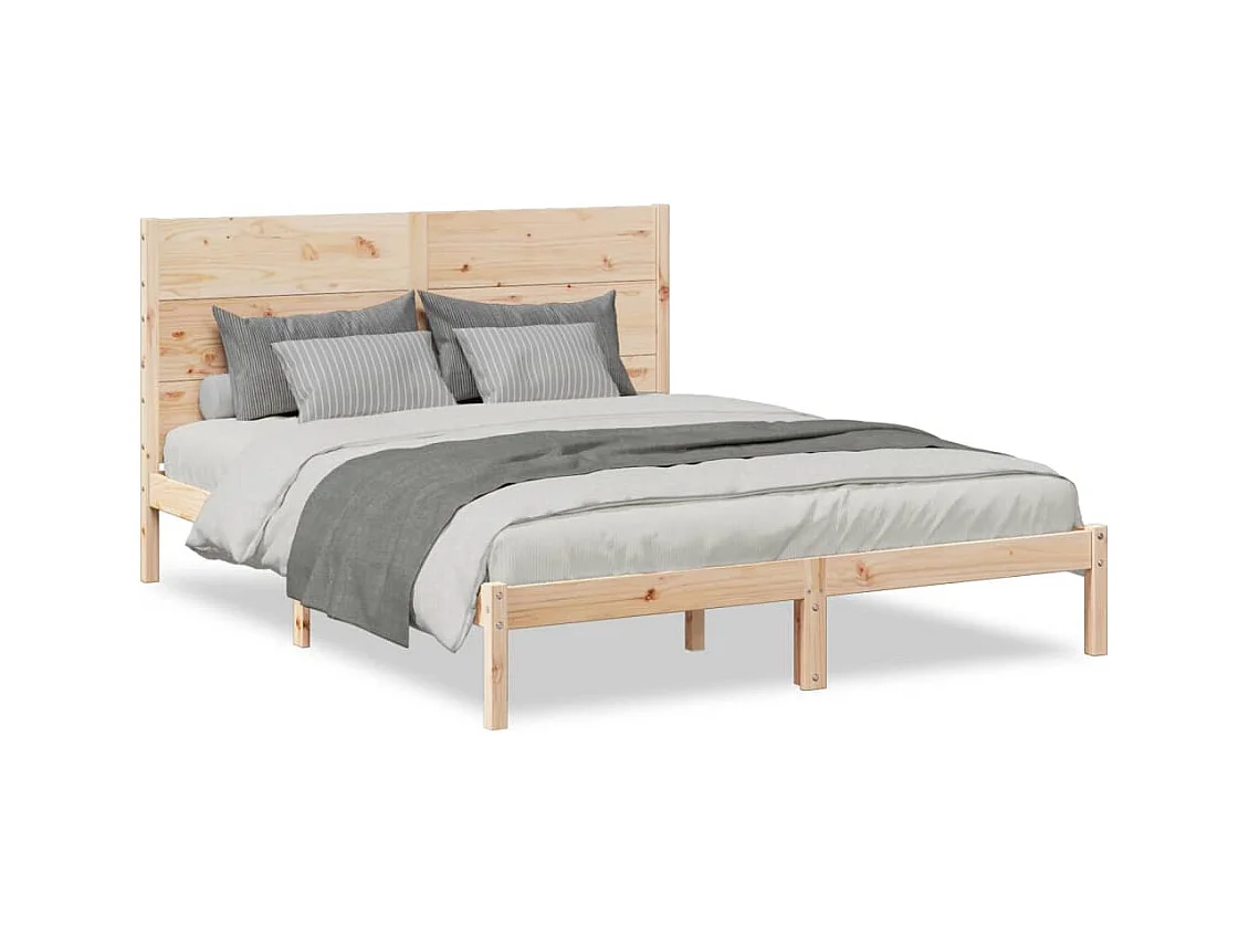 Cadre de lit extra long sans matelas 160x220 cm bois massif