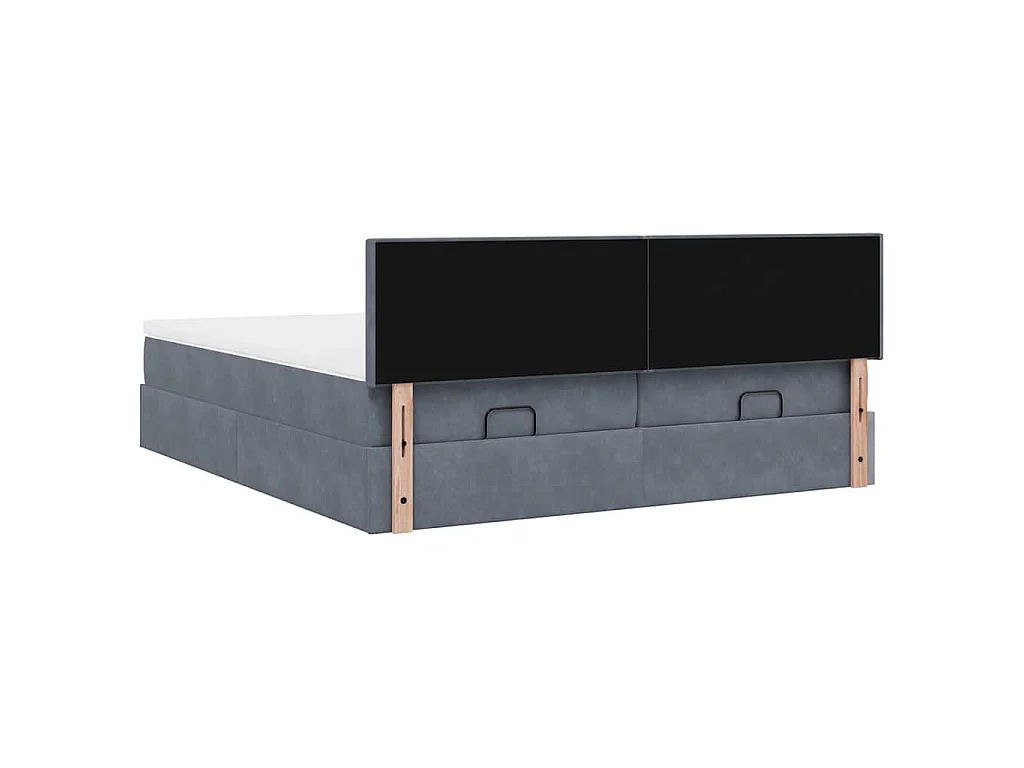 Ottoman-Bett mit Matratzen & LEDs Dunkelgrau 160x200 cm Samt
