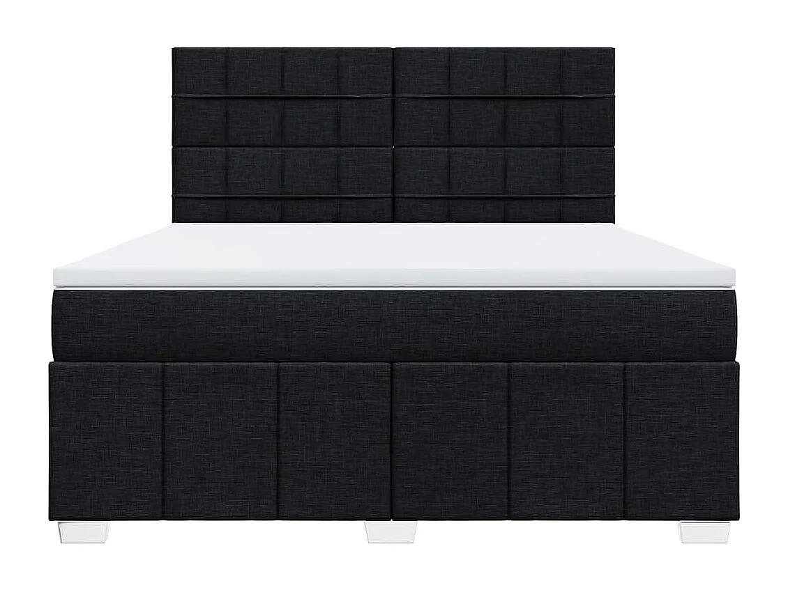 Boxspringbett mit Matratze Schwarz 180x200 cm Stoff