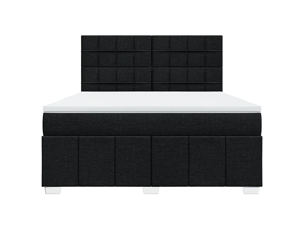 Boxspringbett mit Matratze Schwarz 180x200 cm Stoff