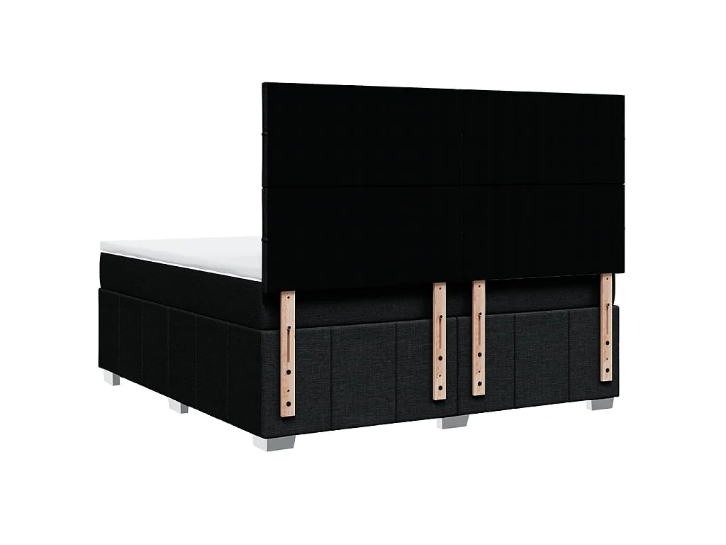 Boxspringbett mit Matratze Schwarz 180x200 cm Stoff