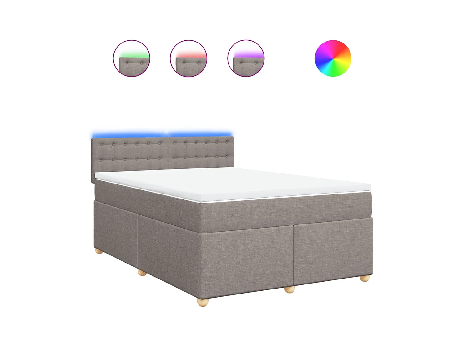 Boxspring met matras stof taupe 140x190 cm