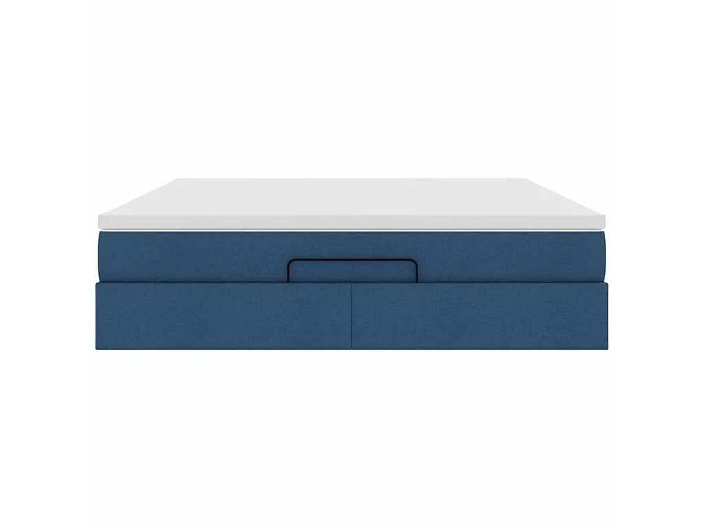 Ottoman-Bett mit Matratze Blau 160x200 cm Stoff