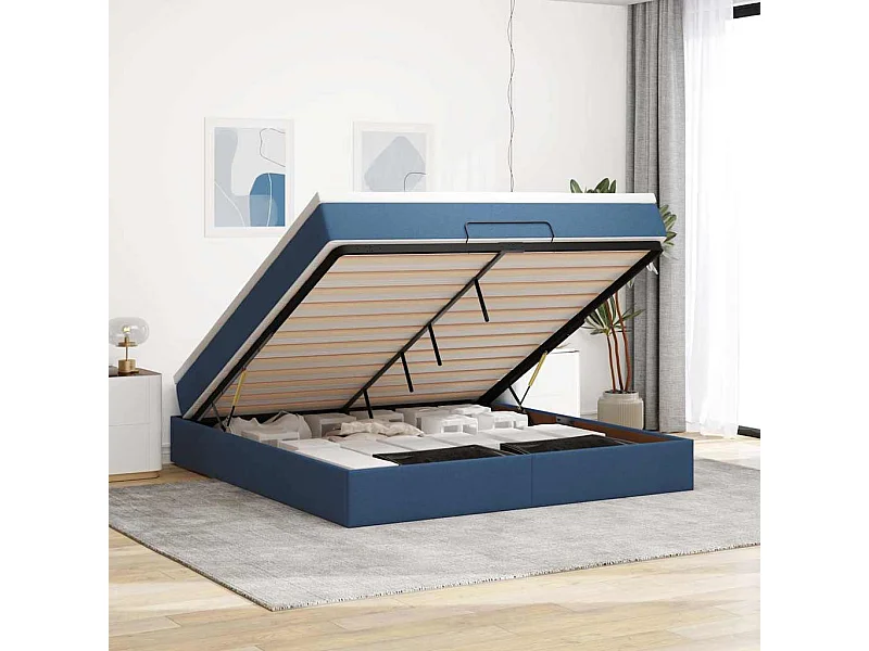 Ottoman bed met matras 160x200cm stof blauw