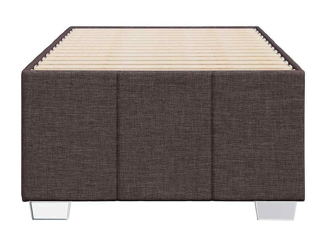 Estrutura de cama sem colchão 90x200 cm tecido castanho-escuro