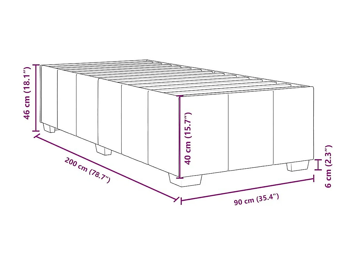 Giroletto senza Materasso Marrone Scuro 90x200 cm Tessuto