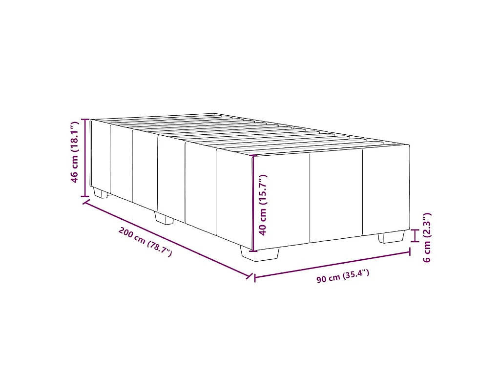 Giroletto senza Materasso Marrone Scuro 90x200 cm Tessuto