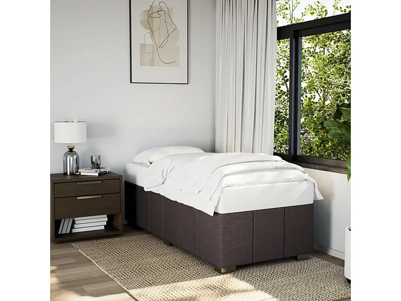 Giroletto senza Materasso Marrone Scuro 90x200 cm Tessuto