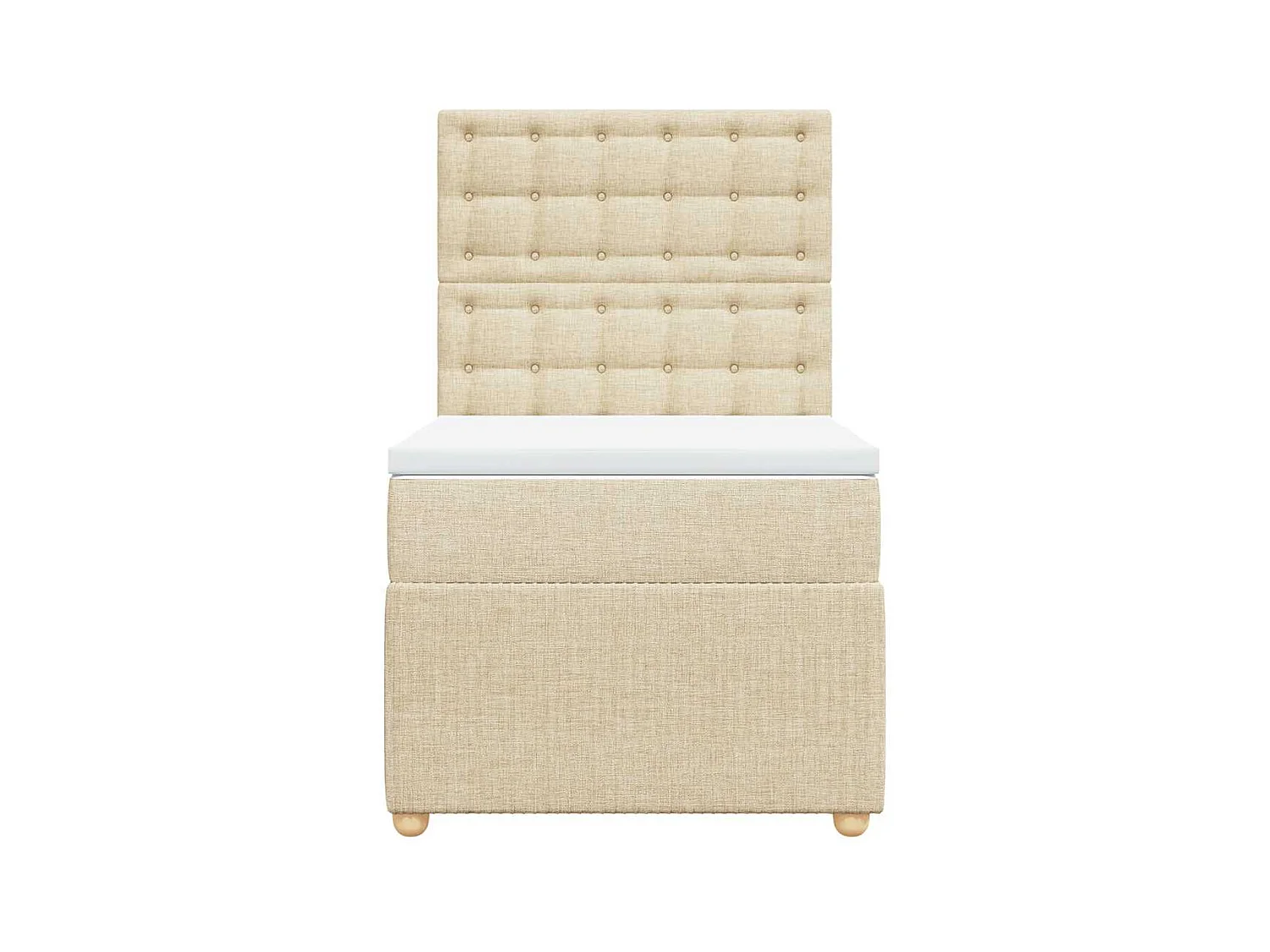 Sommier à lattes de lit avec matelas Crème 100x200 cm Tissu