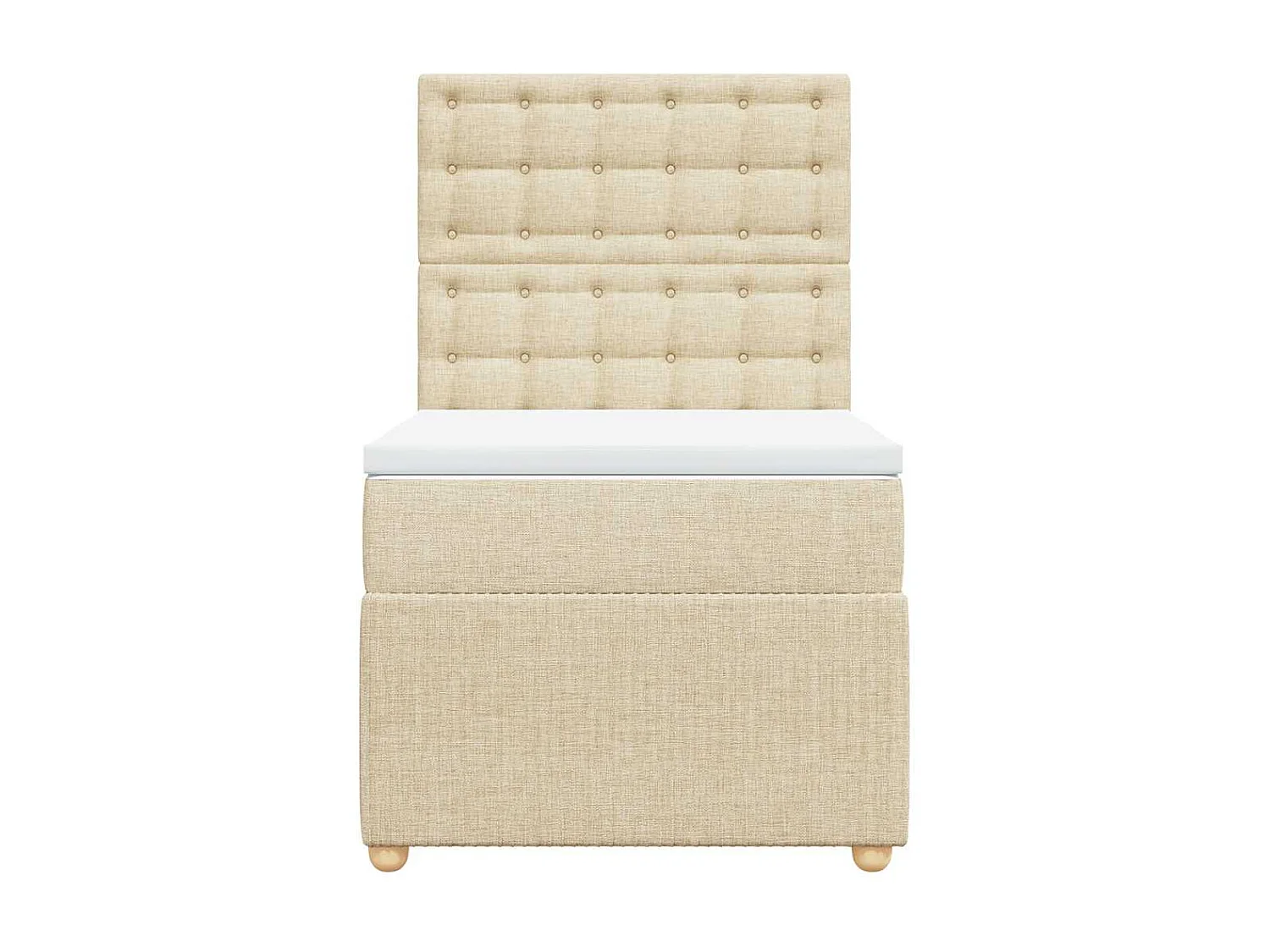 Boxspringbett mit Matratze Creme 100x200 cm Stoff