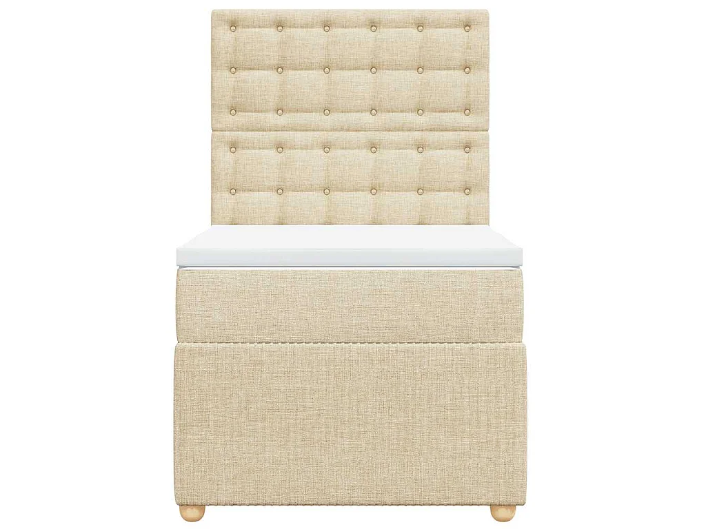 Boxspring met matras stof crèmekleurig 100x200 cm