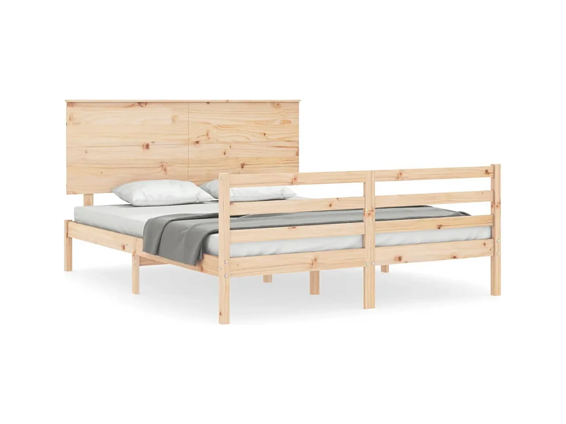 Massivholzbett mit Kopfteil 160x200 cm